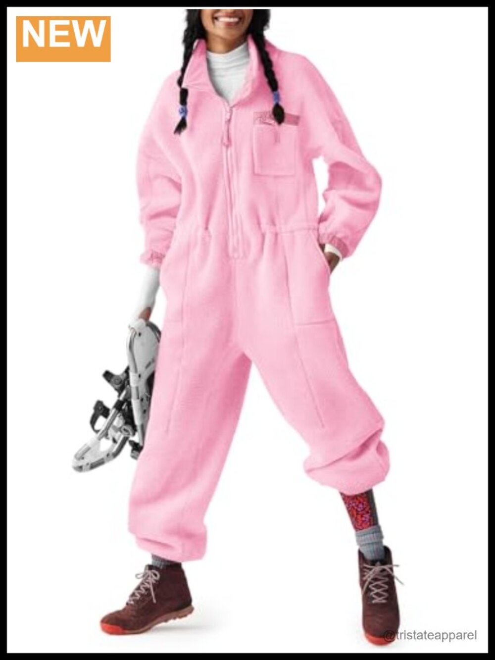 Fleece Lined Jumpsuit Winter Warm Snow Suit Ski Outfit